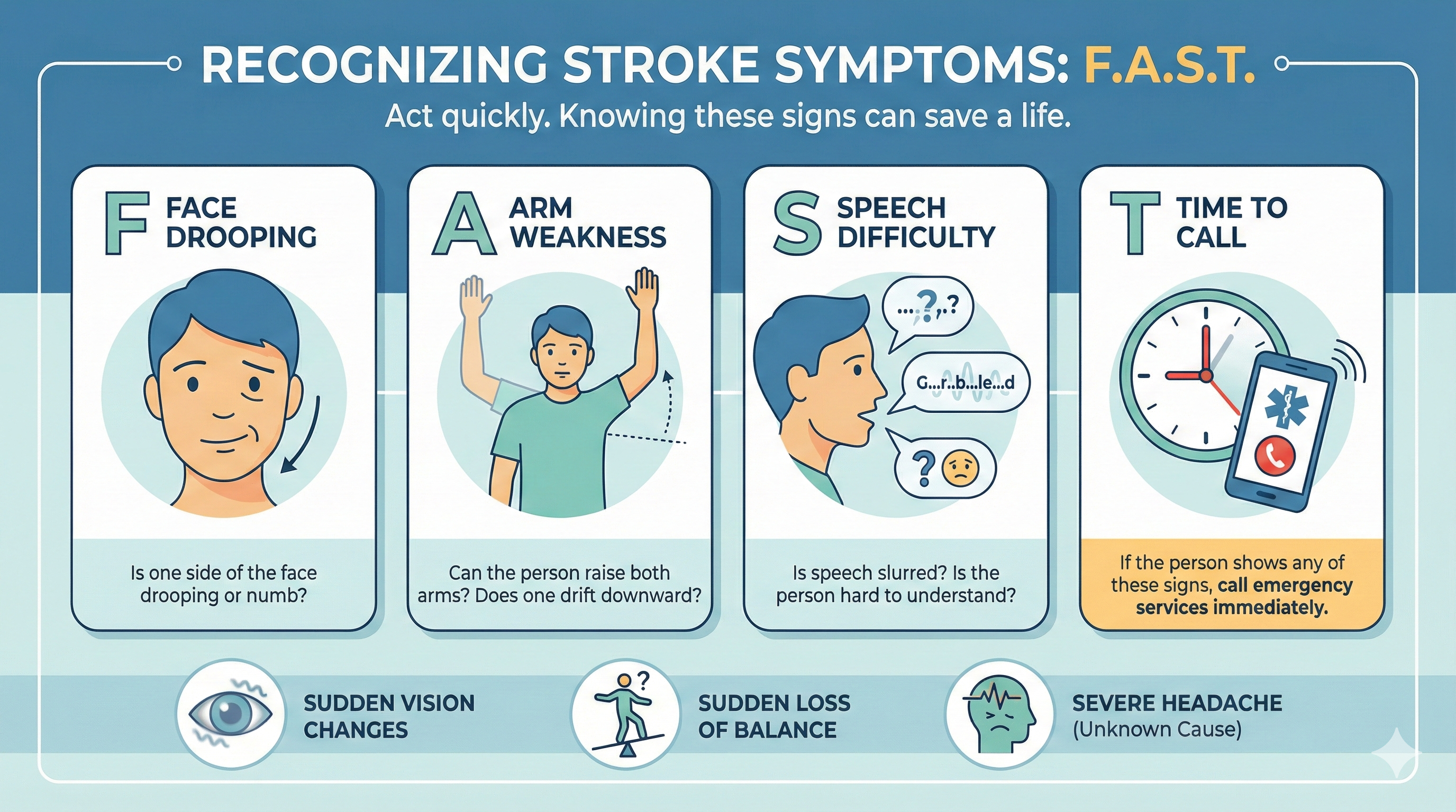 Infographic explaining F.A.S.T. stroke signs