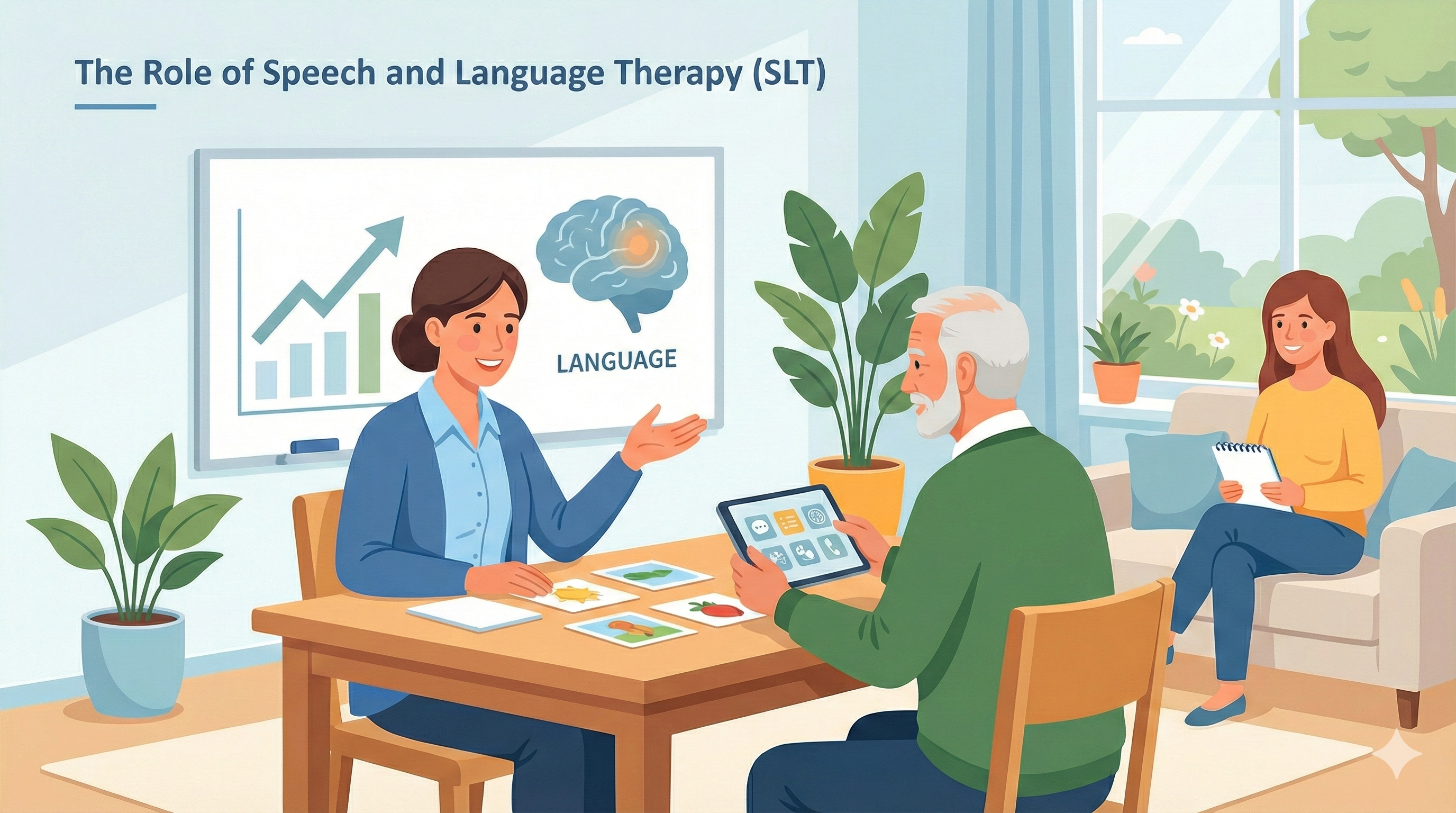 Speech therapist working with a patient