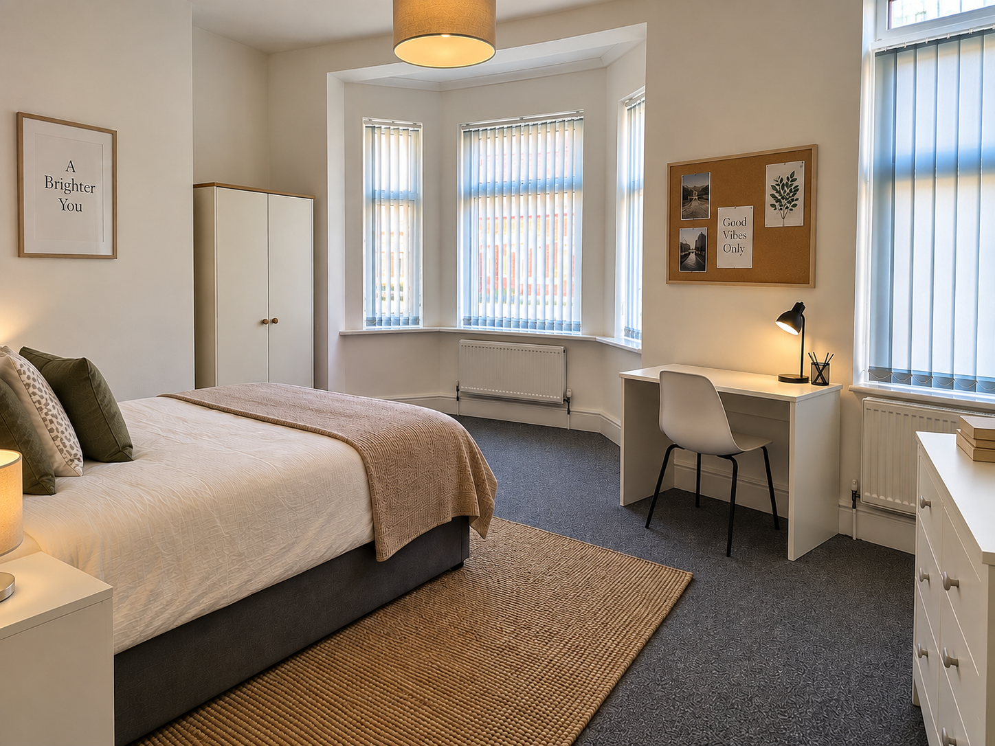 Ground-floor front room within a spacious five-bedroom HMO on Moss Lane East, Manchester, M14 4PX