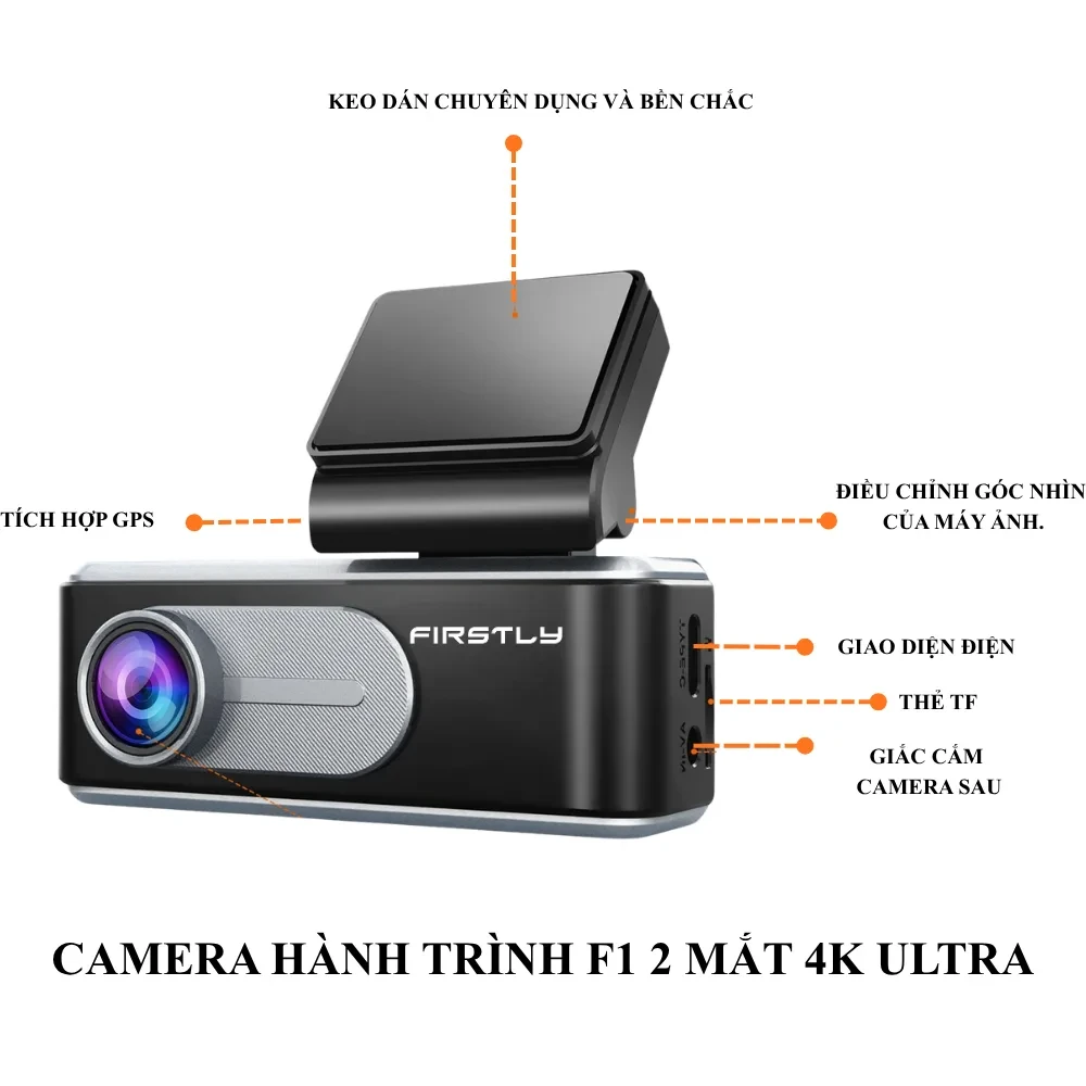 Camera hành trình F1 2 Mắt 4K Ultra HD