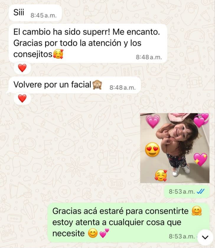 Testimonio de WhatsApp de Khistie