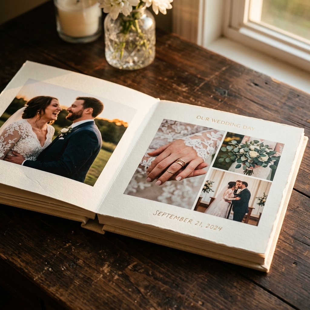 Indian wedding album keepsake