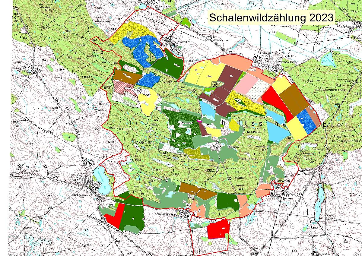 Routen der Schalenwildzählung