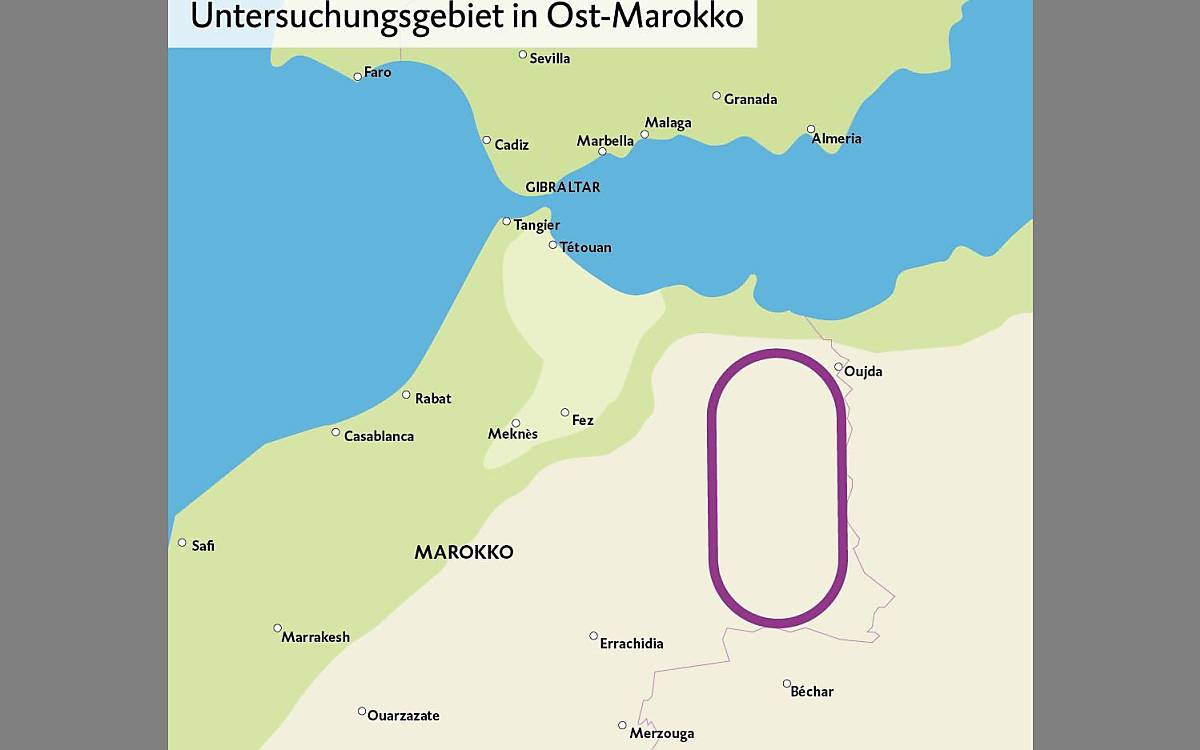 Das Untersuchungsgebiet in Ost-Marokko