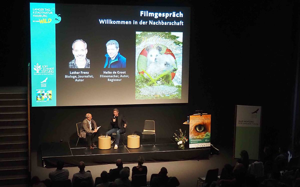 Regisseur Heiko De Groot zeigt in seiner Dokumentation unsere wilde Nachbarschaft in der Stadt. Im Anschluss an die Vorführung sprach er mit Lothar Frenz über den Film.
