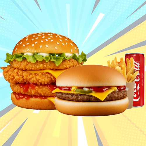 B.13 Big tenders burger + Cheese burger 