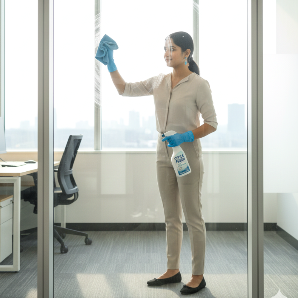 Cleaning high windows