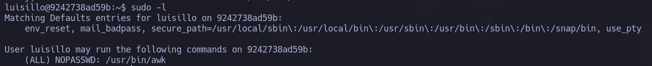 sudo -l