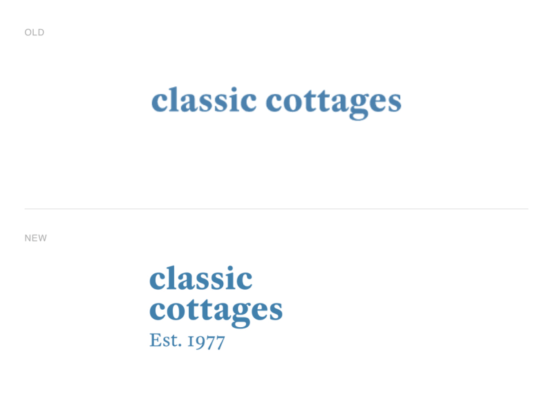 classic cottages brand refinement logo design