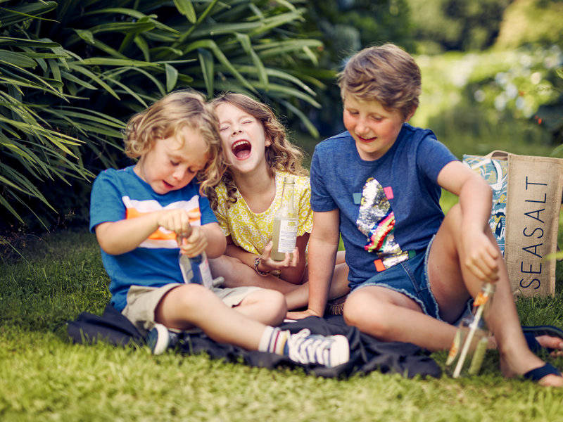 Photograph of some children having a great time at Trebah Garden