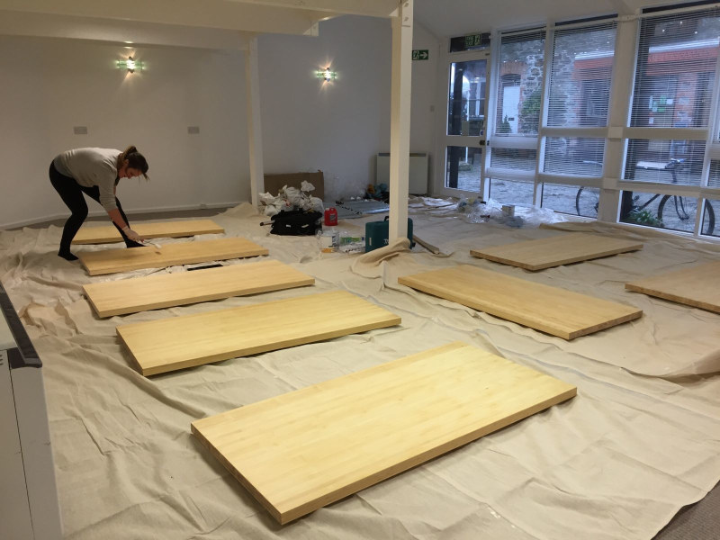 Bamboo table construction