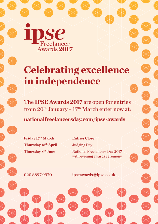 IPSE 2017 freelance award A4 print advert