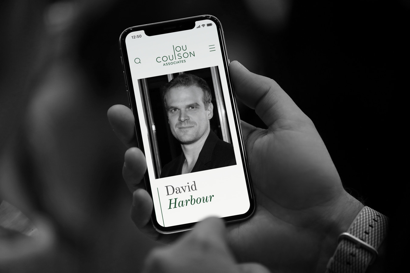 Lou Coulson website on a mobile phone deive