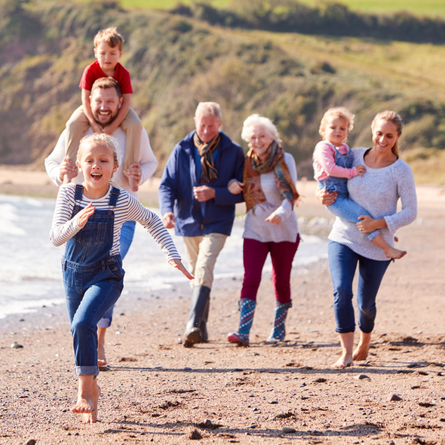 IVF Matters Family Running on beach