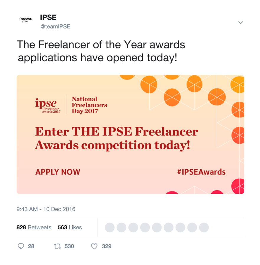 IPSE Social banners within a twitter social media post