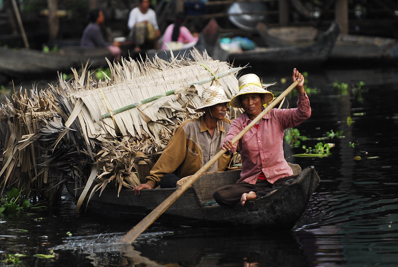 DLP image of 2 women on a boat