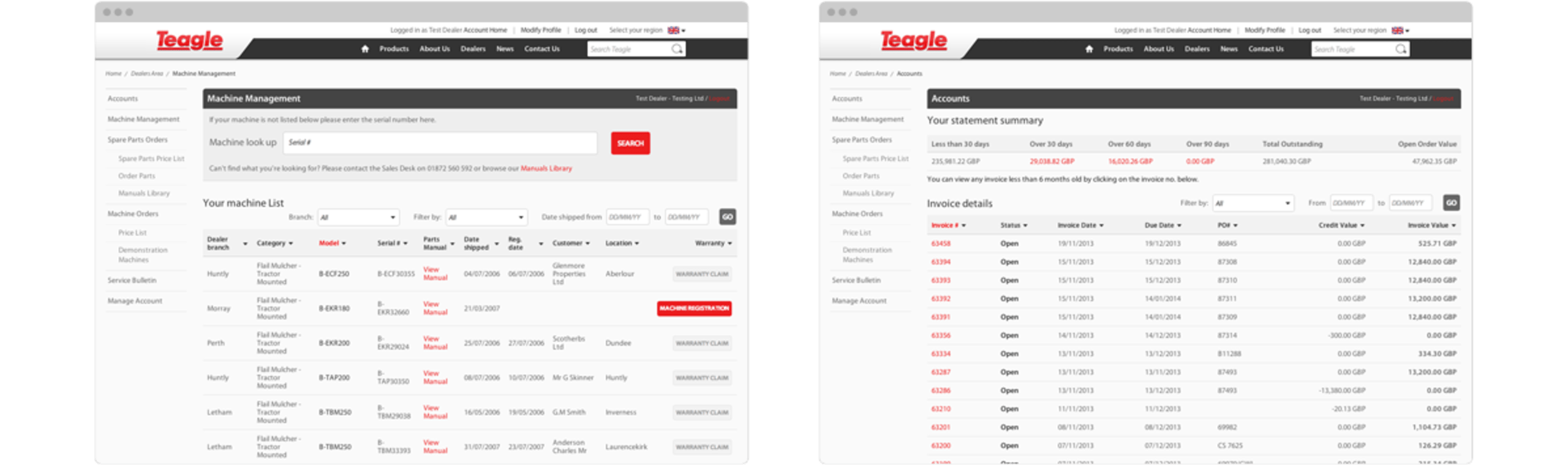 Teagle Dealer Area