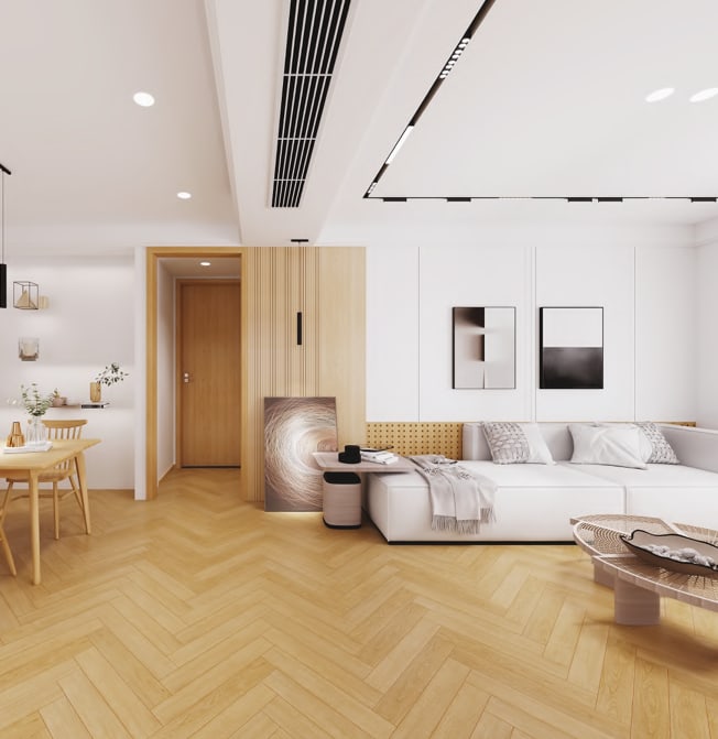 Stunning Herringbone Wooden Flooring image 1