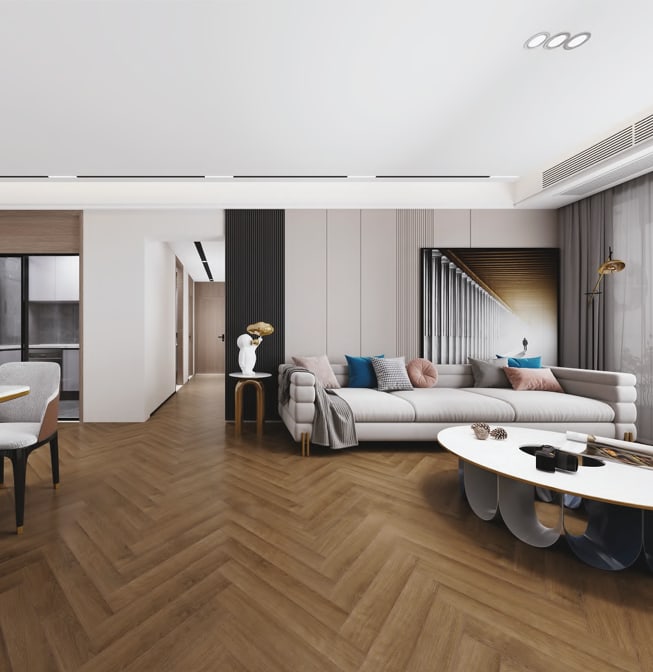 Stunning Herringbone Wooden Flooring image 1