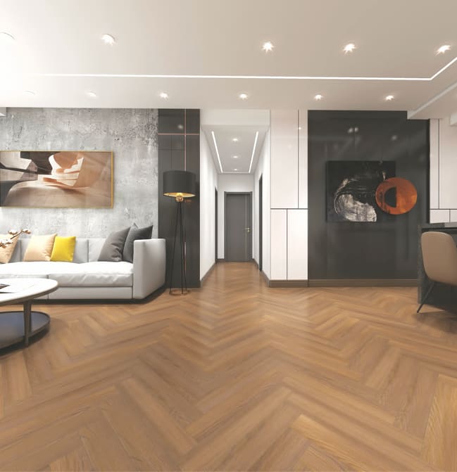 Stunning Herringbone Wooden Flooring image 1