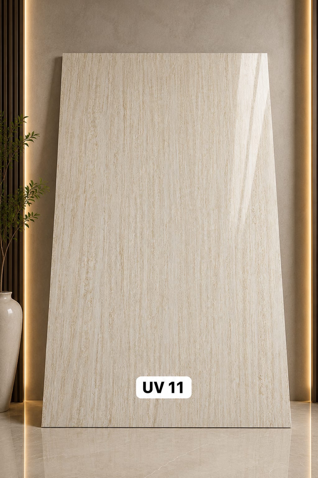 Cream Travertine UV Sheet | Premium PVC Wall Panel | 8 × 4 Feet image 1