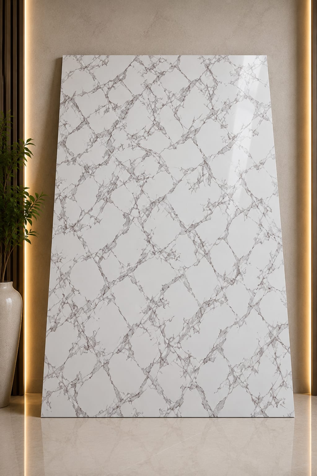 White Diamond Marble UV Sheet | Premium PVC Wall Panel | 8 × 4 Feet image 1