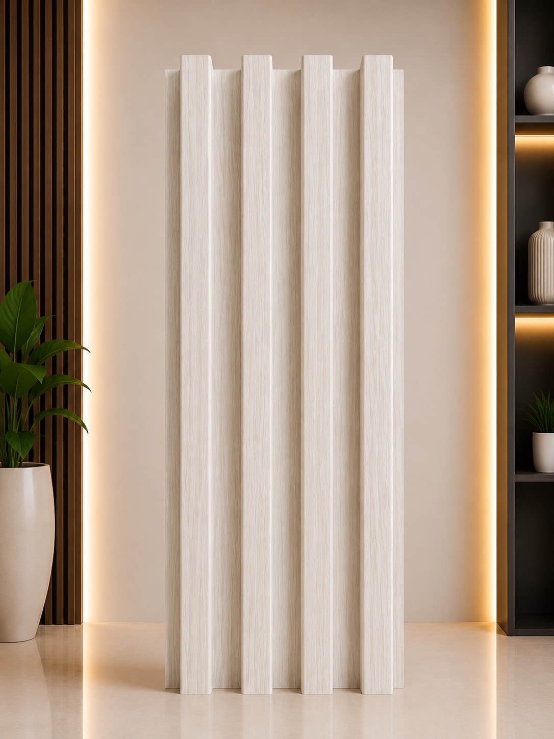 Light Oak WPC Louver Panel | Thickness | 9.5ft x 6 Inch image 1
