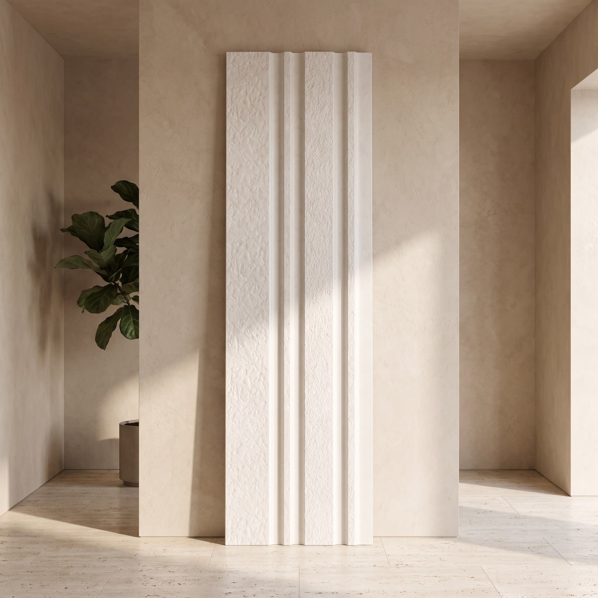 White Stone Texture Charcoal Wall Panel | 120 × 2900 mm image 1