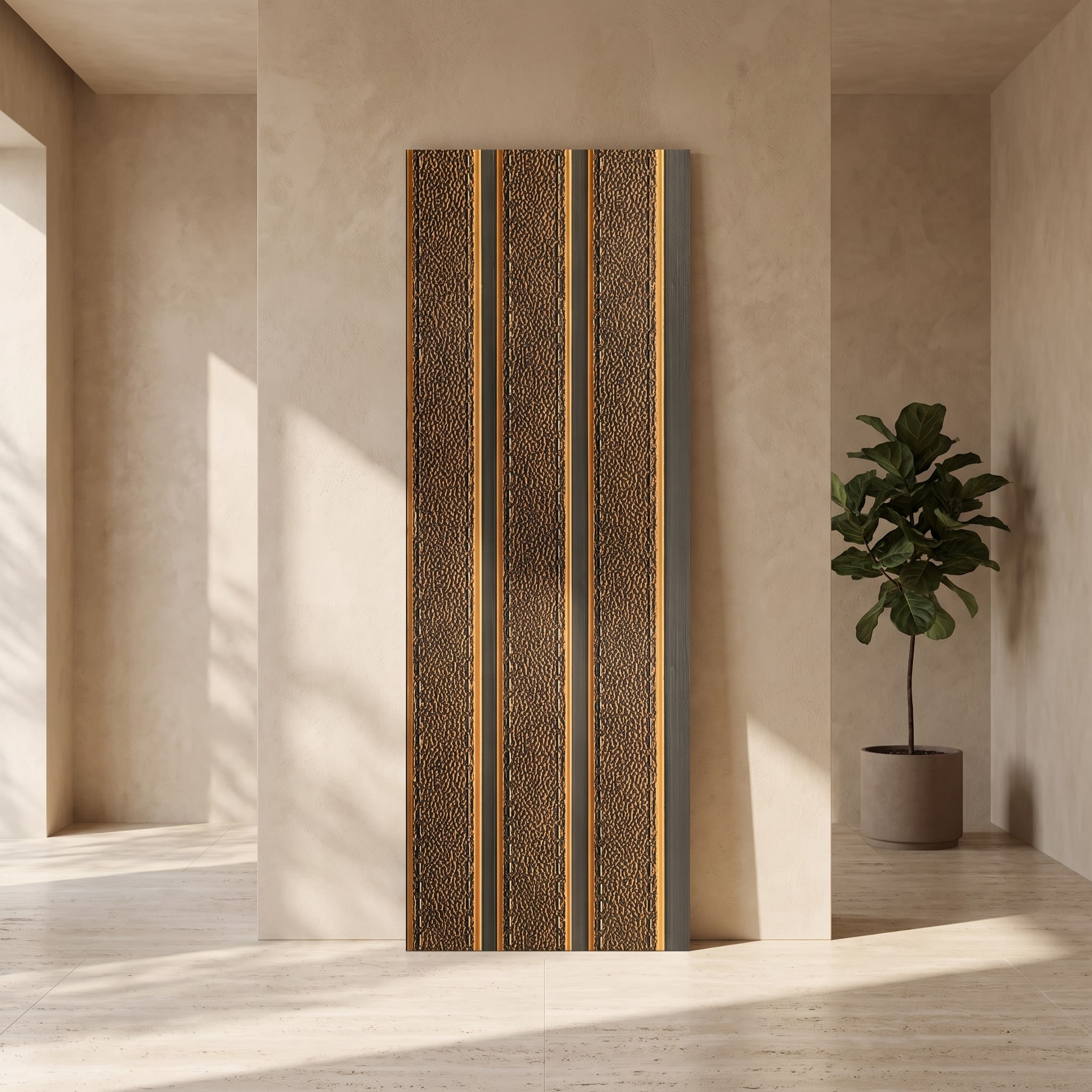 Bronze Textured Charcoal Wall Panel 120 × 2900 mm image 1