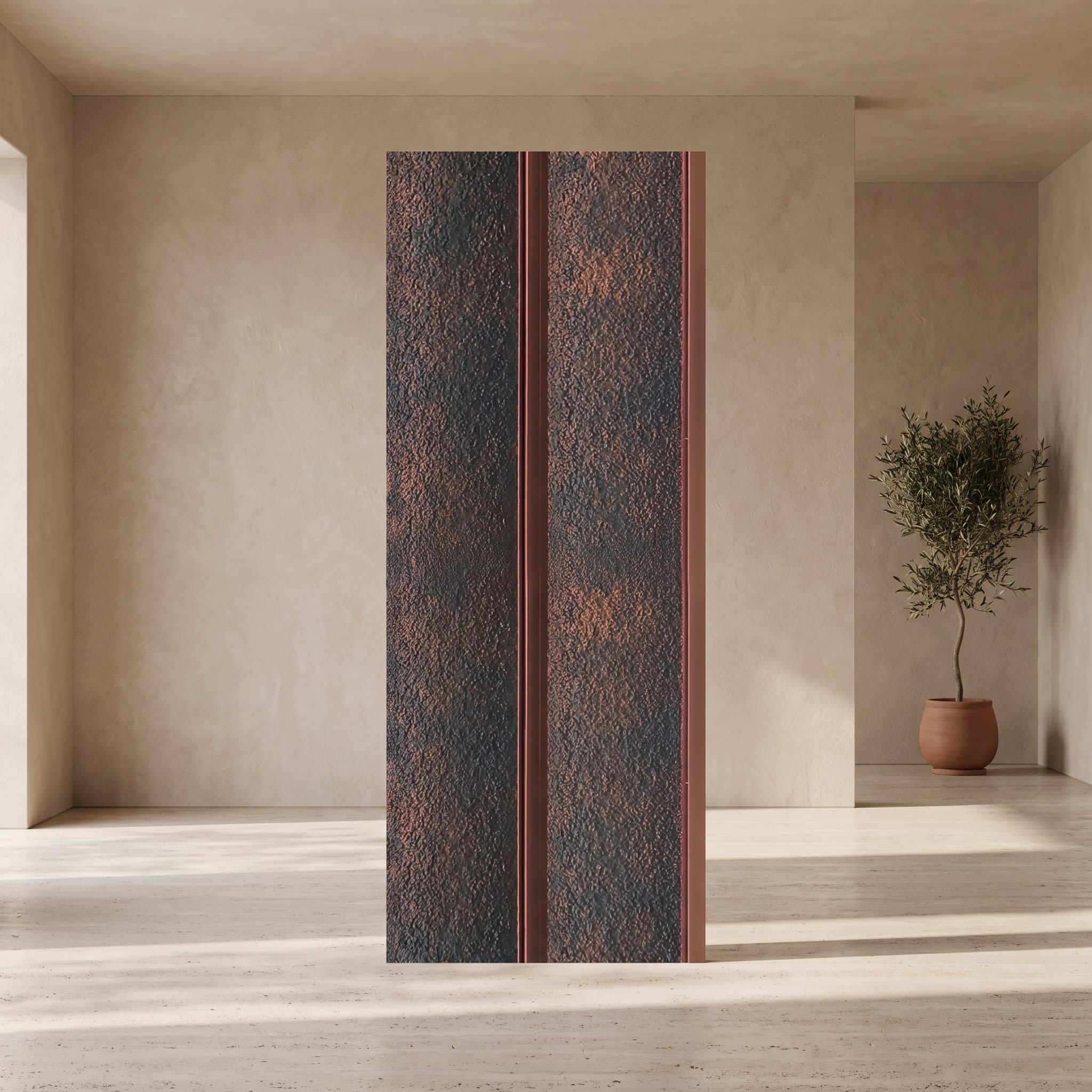 Rust Copper Textured Charcoal Wall Panel 120 × 2900 mm image 1