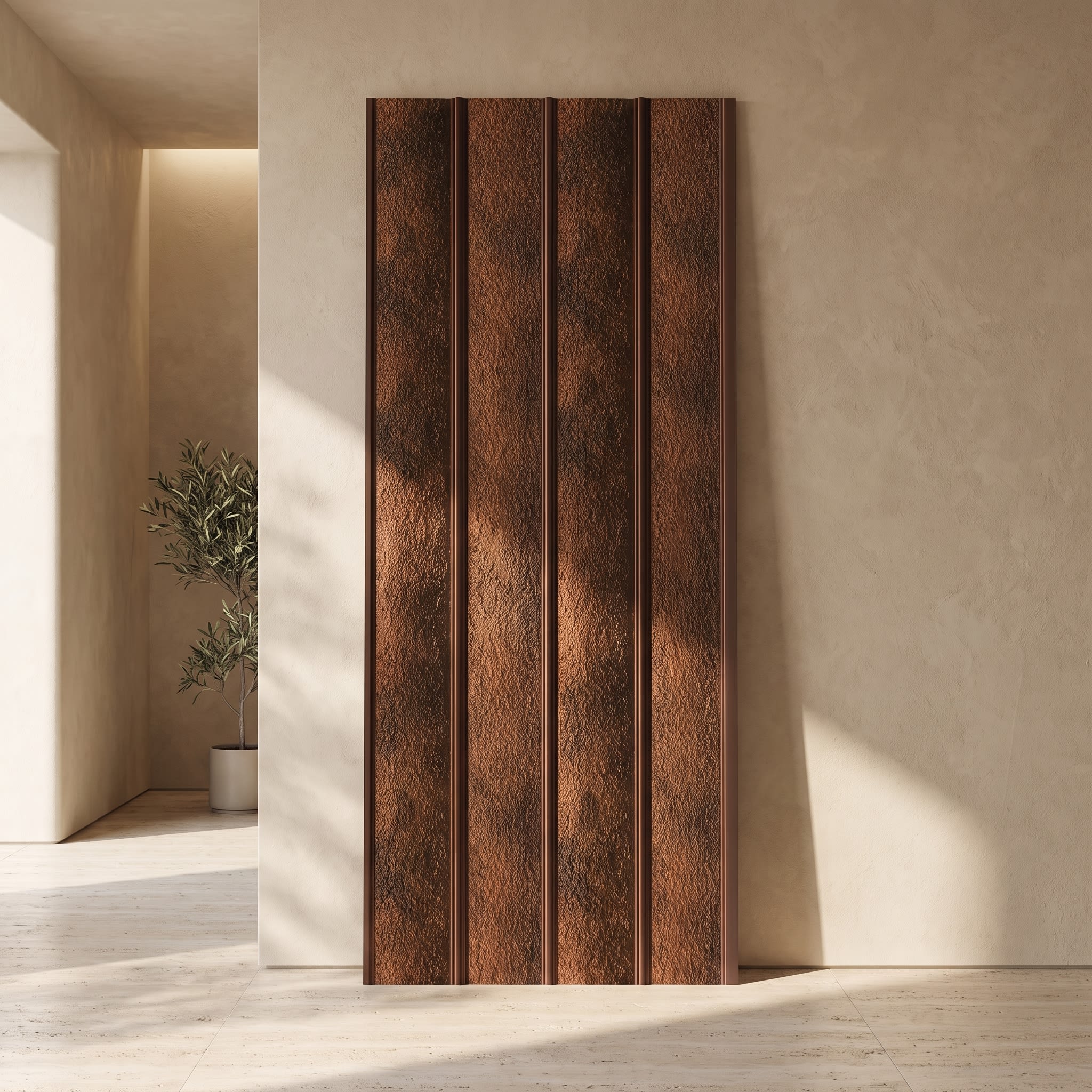 Copper Bronze Textured Charcoal Wall Panel 120 × 2900 mm image 1