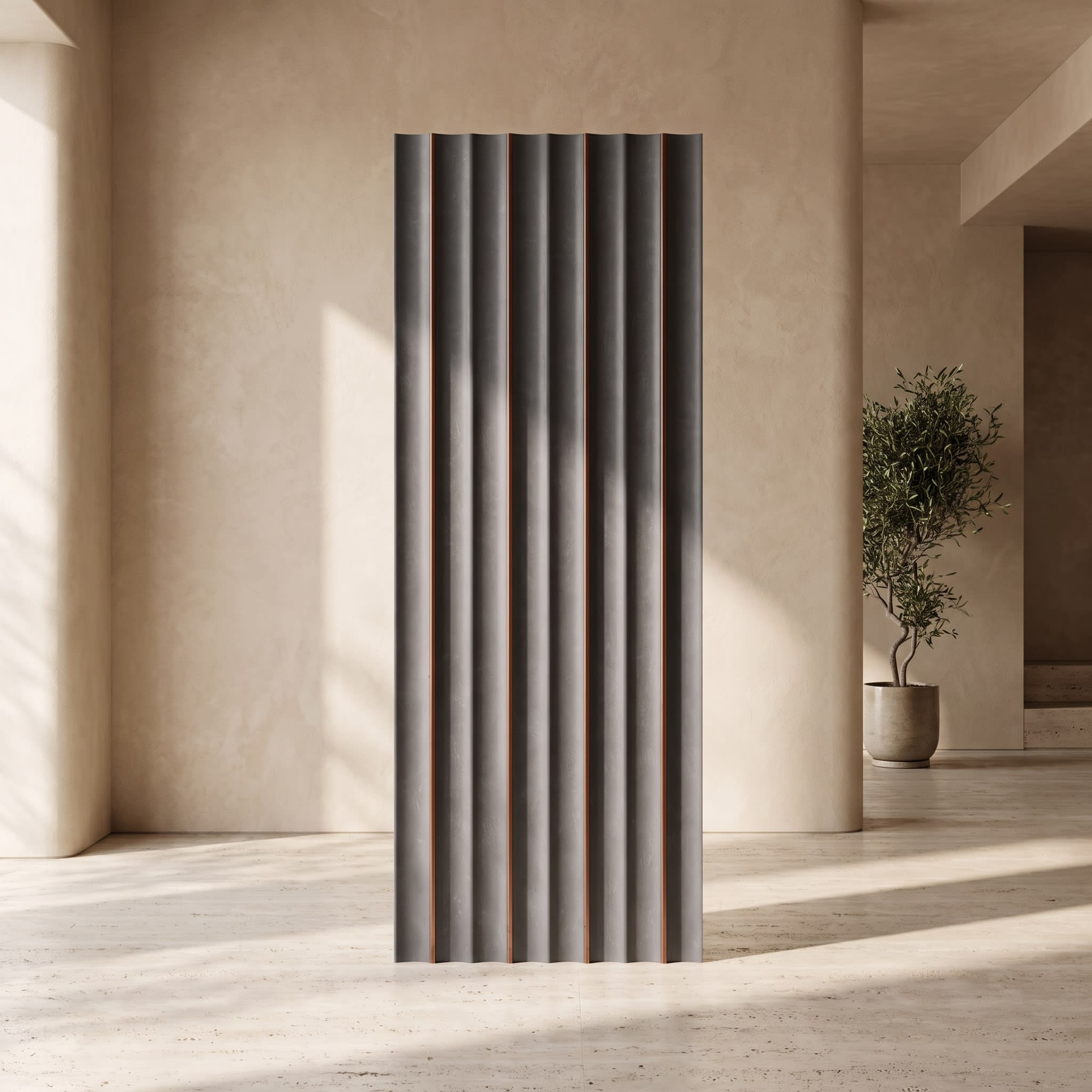 Graphite Grey Fluted Charcoal Wall Panel 120 × 2900 mm image 1