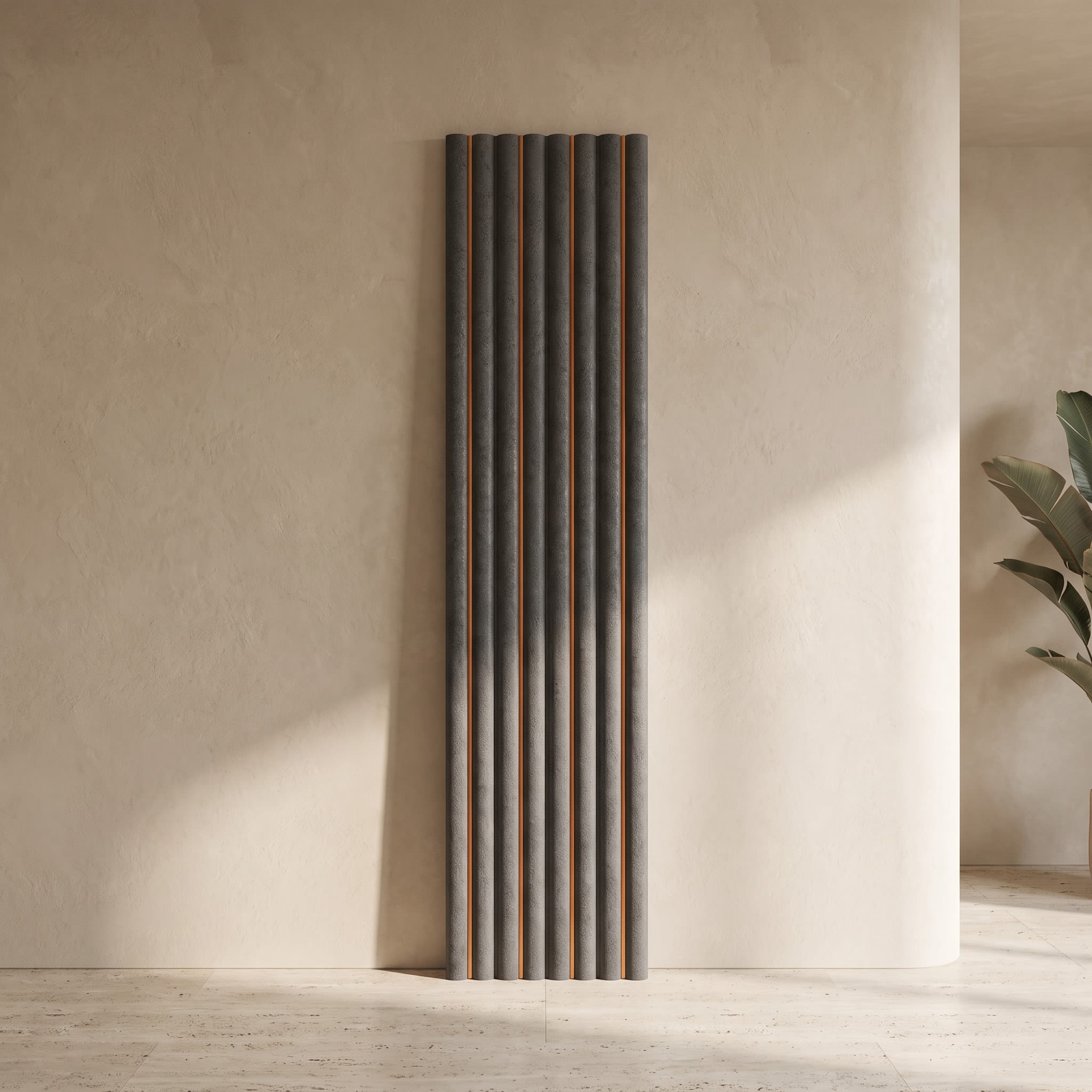 Stone Grey Fluted Charcoal Wall Panel | 120 × 2900 mm image 1