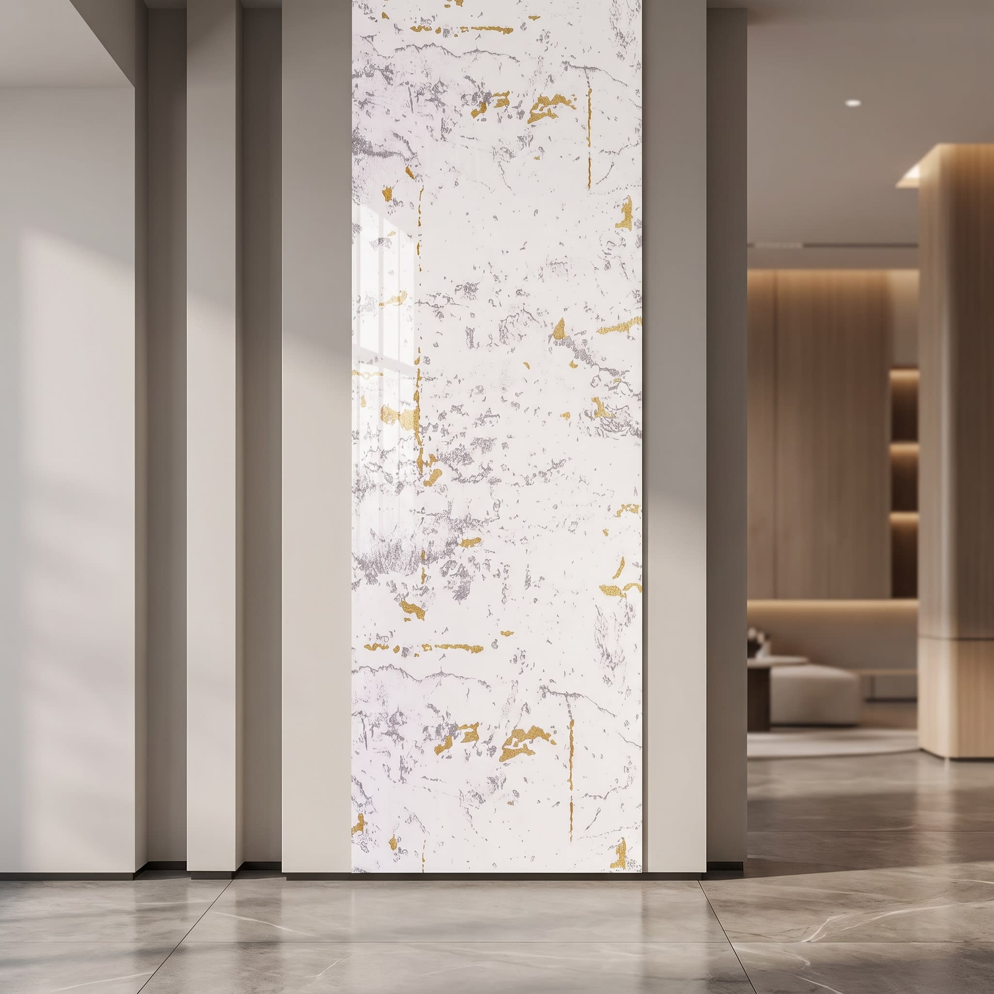 Super Heavy PVC Wall Panel | White Luxury Marble Designer Panel | 10 ft × 10 in image 1