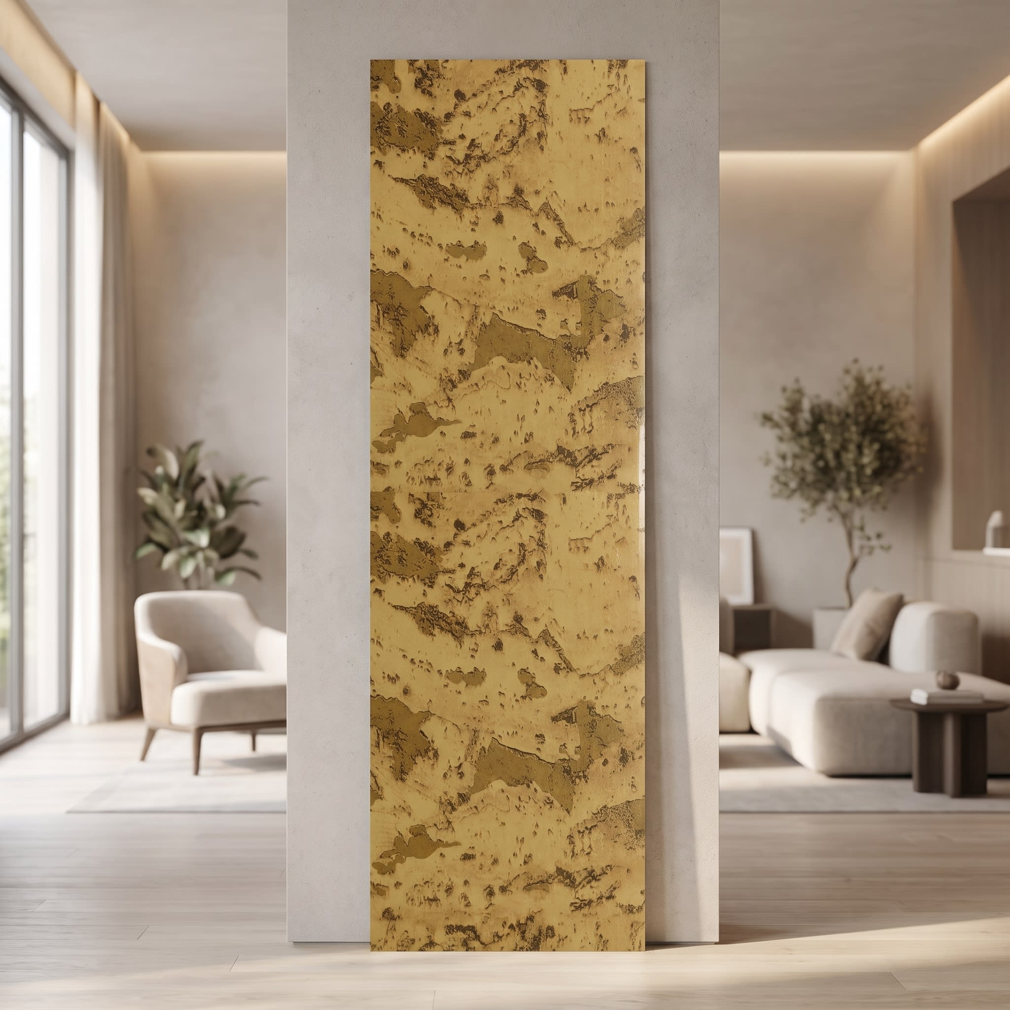 Super Heavy PVC Wall Panel Natural Cork Stone Texture Designer Panel 10 ft × 10 in image 1