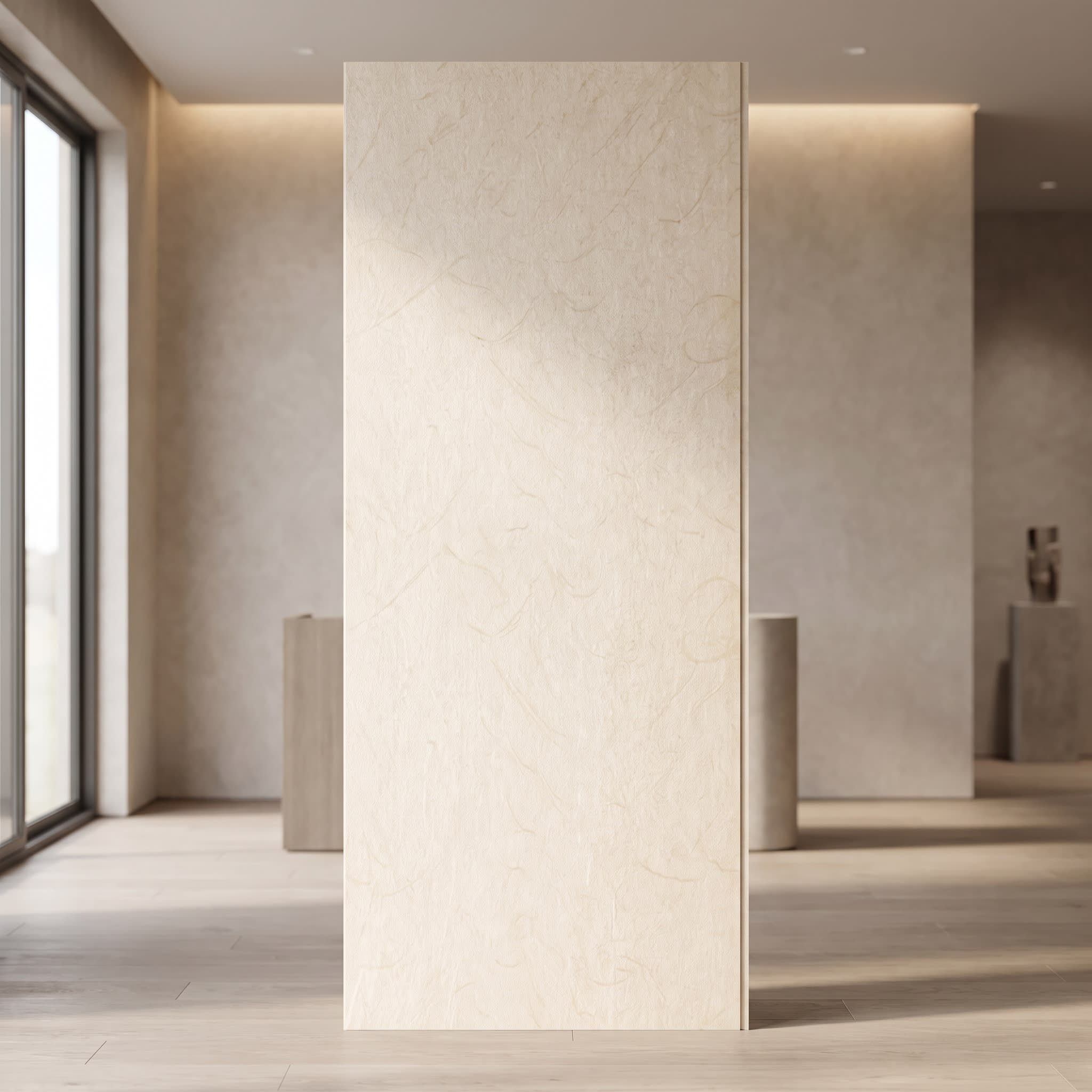 Super Heavy PVC Wall Panel Ivory Stone Texture Designer Panel 10 ft × 10 inch image 1