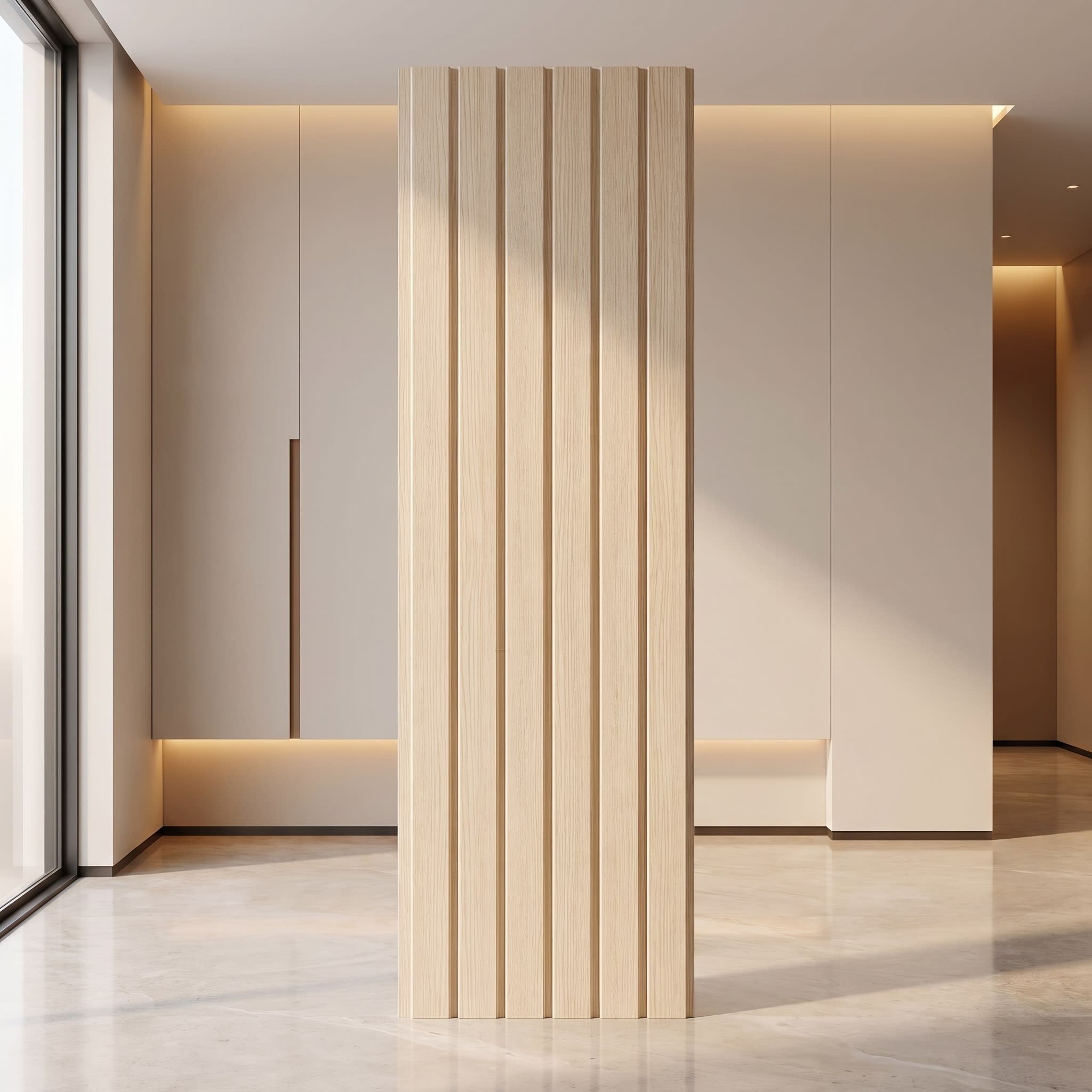 PVC Ceiling Panel | Light Oak Wood Groove Design | 10 ft × 10 inch image 1
