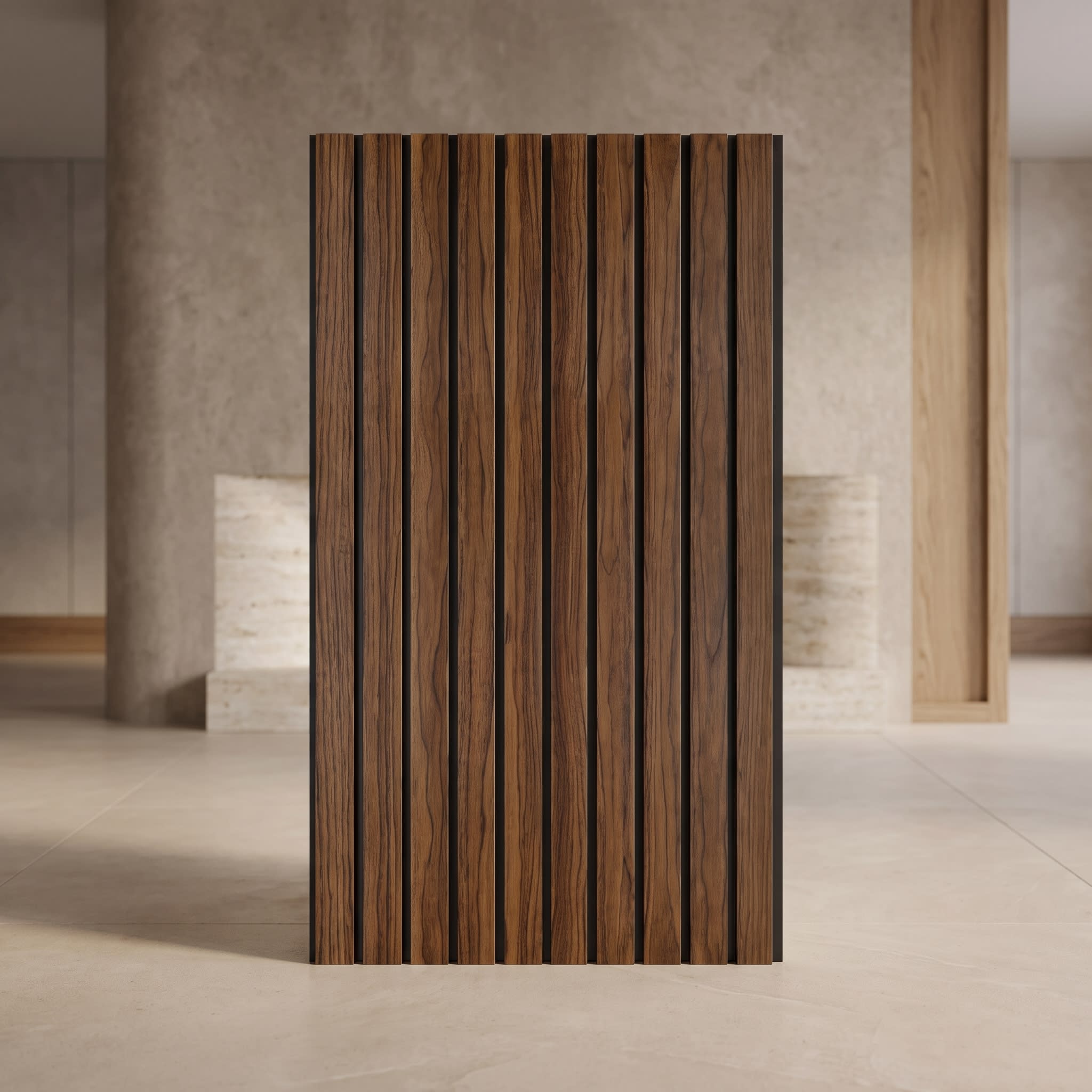 Classic Teak PVC Fluted Wall Panel | 10 Feet × 1 Foot | FLT-62 image 1