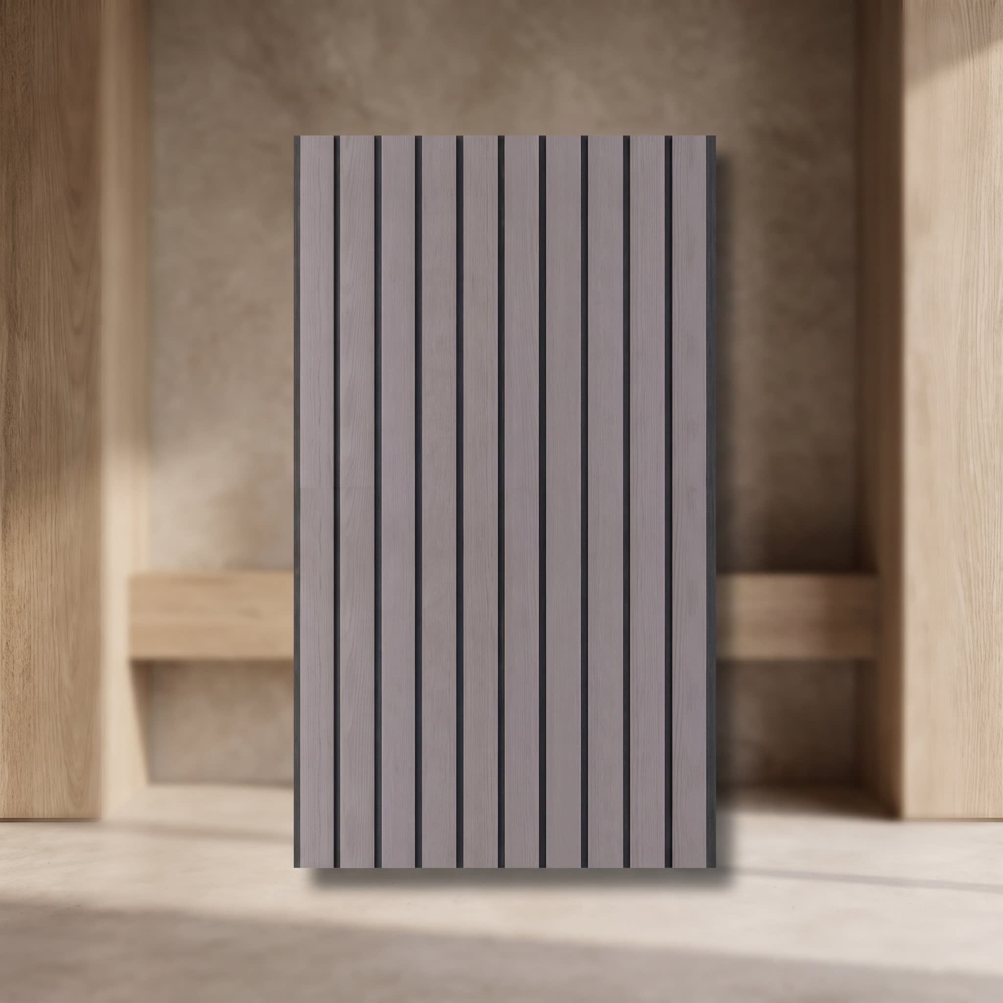 Silver Grey PVC Fluted Wall Panel | 10 Feet × 1 Foot | FLT-63 image 1