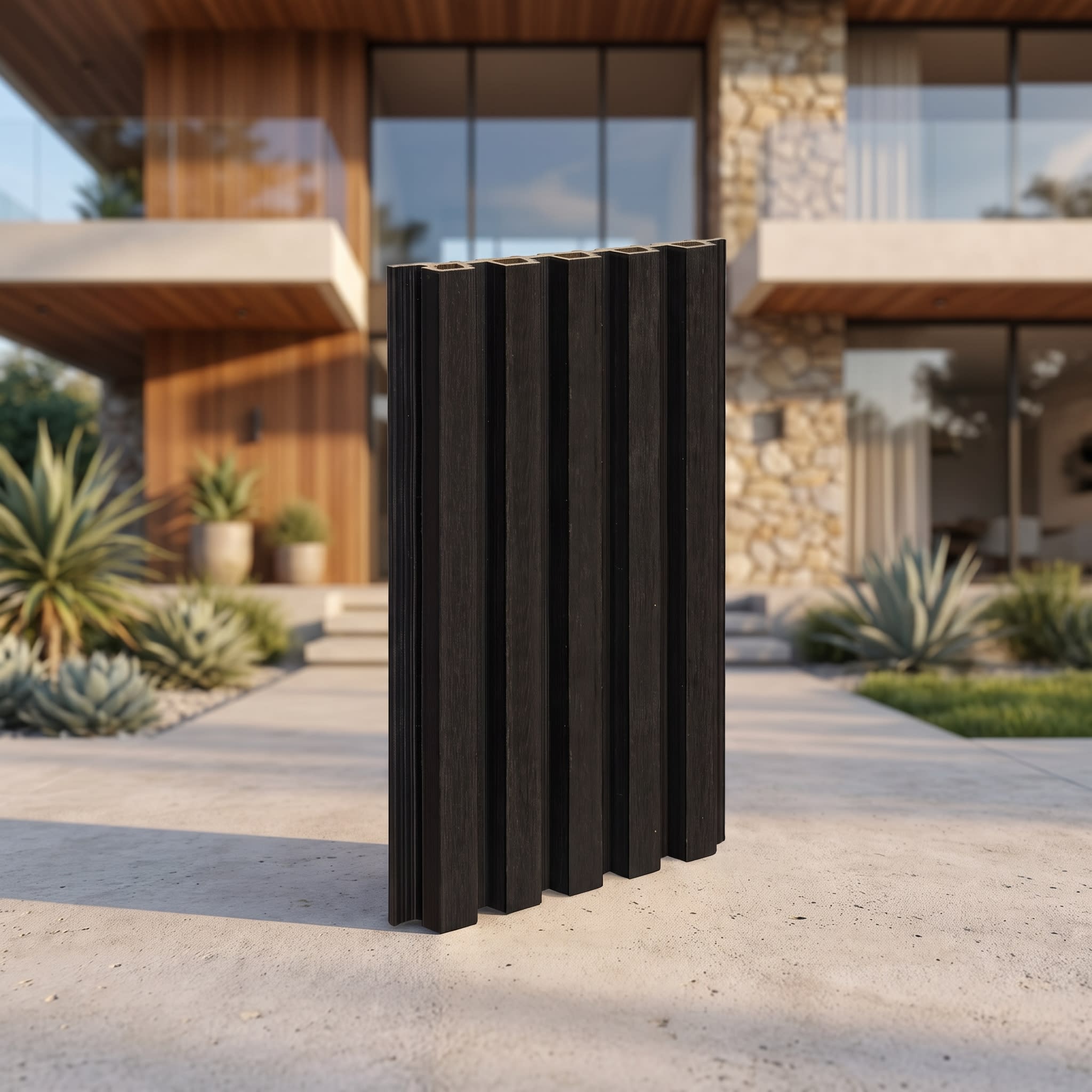 Charcoal Black WPC Exterior Cladding Panel 2900 × 219 × 25 mm image 1