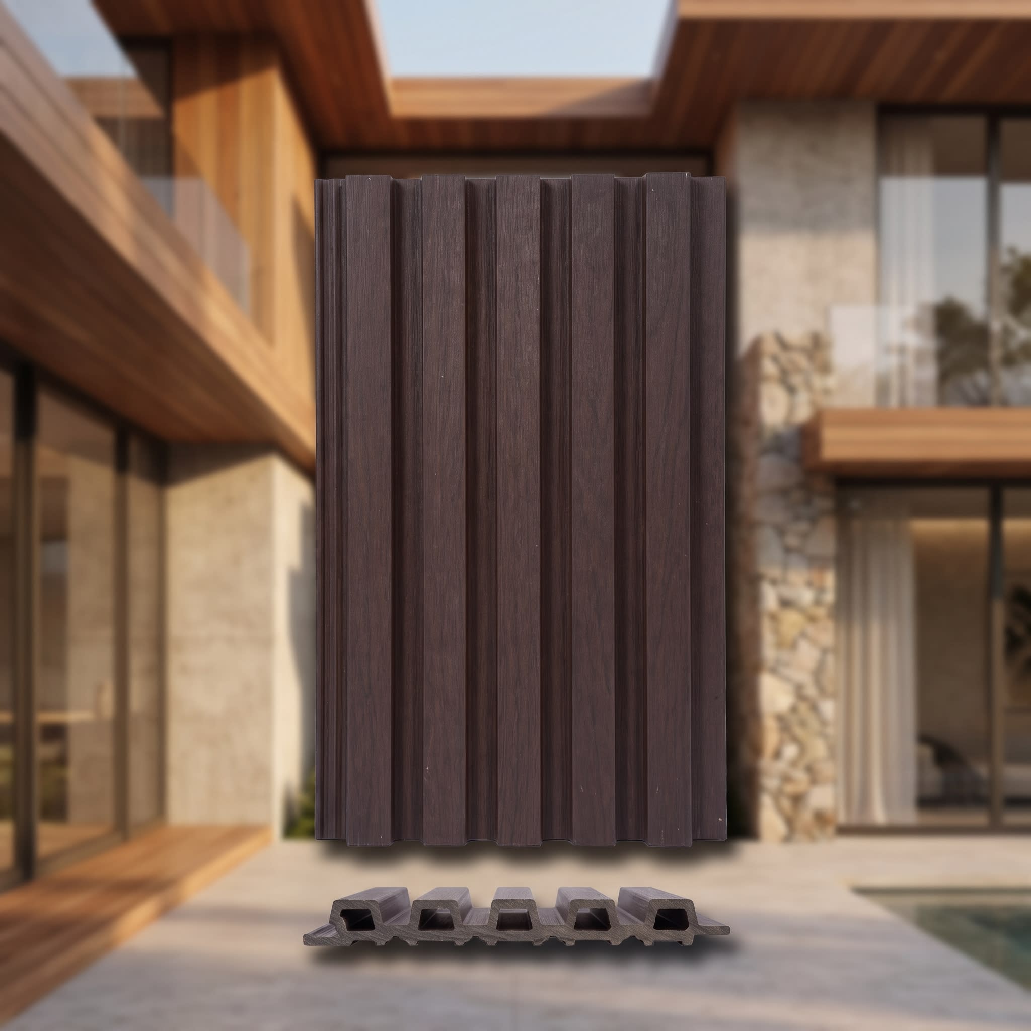 Walnut Brown WPC Exterior Cladding Panel 2900 × 219 × 25 mm image 1