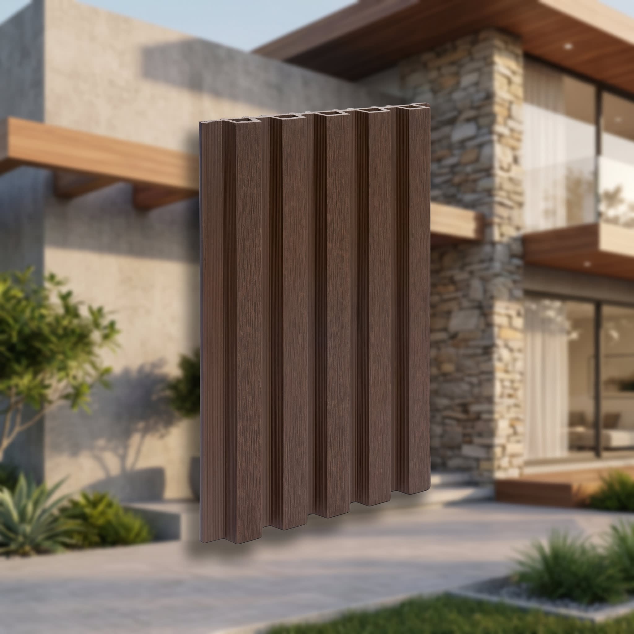 Coffee Brown WPC Exterior Cladding Panel 2900 × 219 × 25 mm image 1