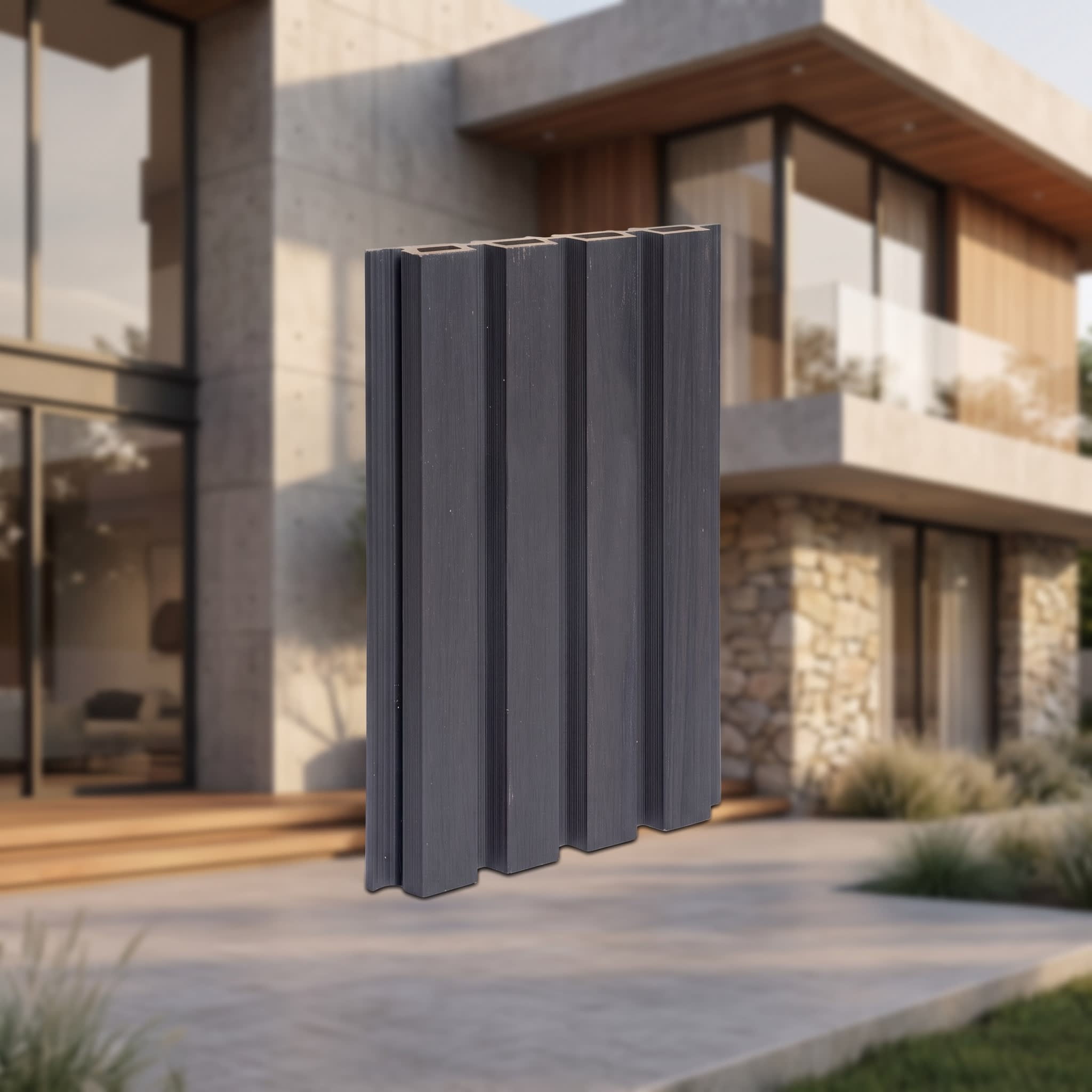Graphite Grey WPC Exterior Cladding Panel 2900 × 219 × 25 mm image 1