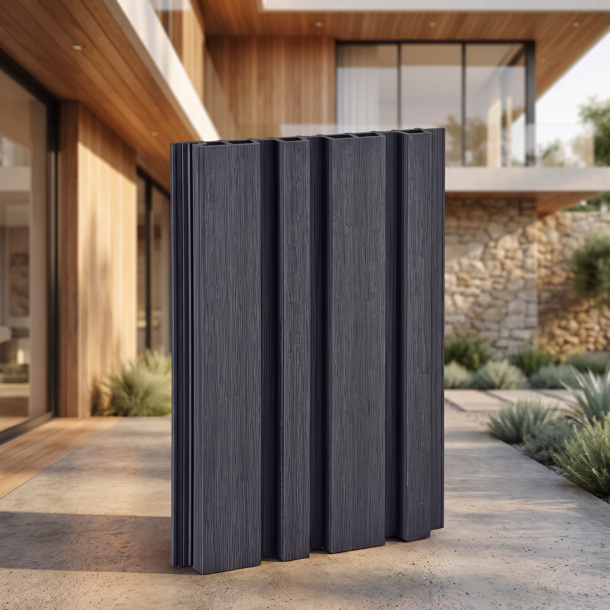 Graphite Grey WPC Exterior Cladding Panel 2900 × 219 × 25 mm | Flute image 1