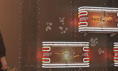 Set of 3 weapon racks with neon lights