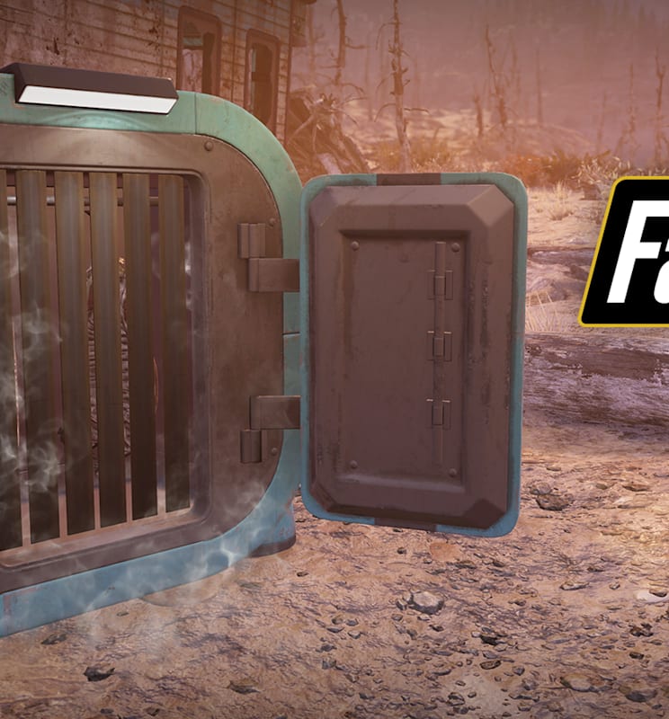 Image of a a blue meat locker within Fallout 76. 