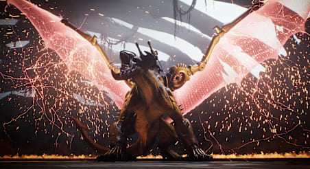 DOOM The Dark Ages Slayer riding the dragon during a special campaign objective