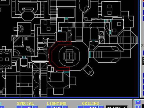 The top-down view of the map during the building process.