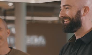 Joe Mueller and Istvan Pely being interviewed at Bethesda Game Studios