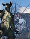 A image of a Deathclaw mid roar. 
